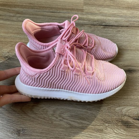Adidas Originals Tubular Shadow Pink White Girl’s Sneakers Shoes B37125 Size 3 - Picture 3 of 9